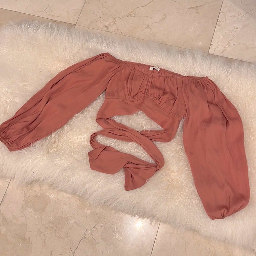 Silky Crop Wrap Top Fall Color